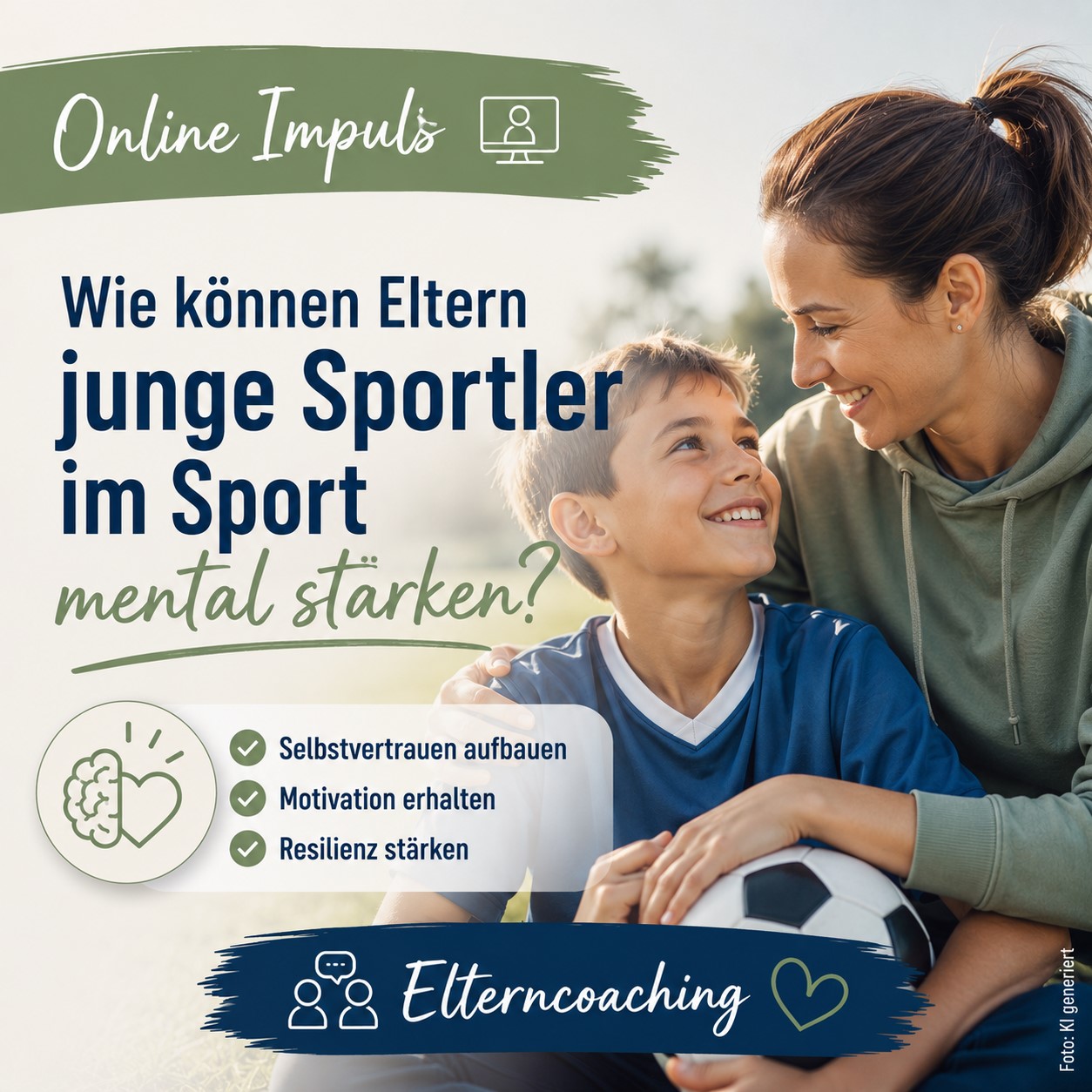 Wie können Eltern junge Sportler im Sport mental stärken? I Elterncoaching - Mit Antje Heimsoeth, Heimsoeth Academy - Bild KI generiert Wie können Eltern junge Sportler im Sport mental stärken? I Elterncoaching - Mit Antje Heimsoeth, Heimsoeth Academy - Bild KI generiert
