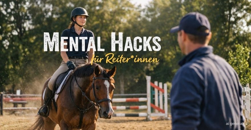 7 mentale Hacks für Reiter*innen: Lerne, Gedanken zu lenken, dein Selbstvertrauen zu stärken und mit mehr Ruhe und Fokus im Sattel zu sitzen.